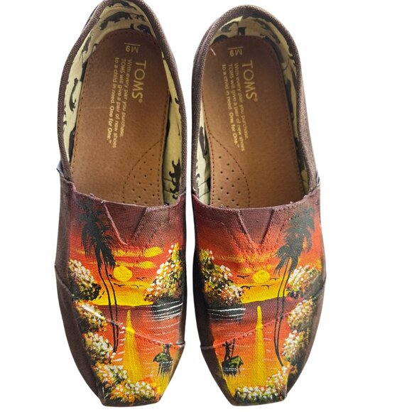 Toms Shoes - TOMS Shoes Collaboration with Haiti Artist Collective, Brown, size 9 M